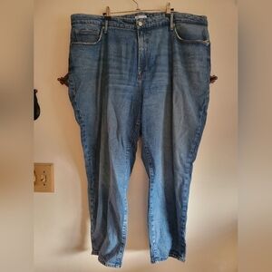 Good American Skinny Jean Light Distressing Denim Blue 20